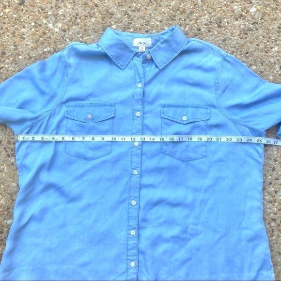 Per Se 100% Tencel High Low Button Shirt 1X - Picture 5 of 8